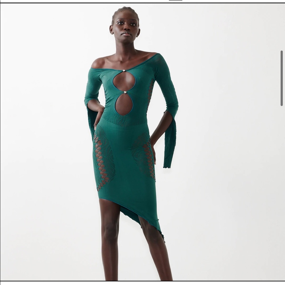 Poster Girl Charlotte Dress in Forest Green